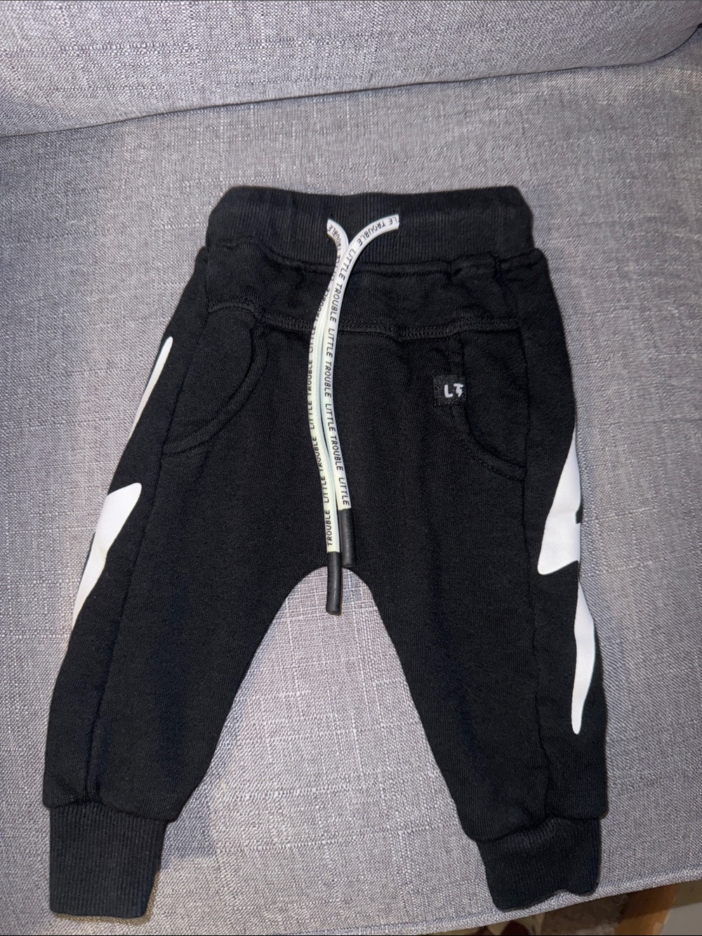 Black Kids Jogger Pants with White Side Accents